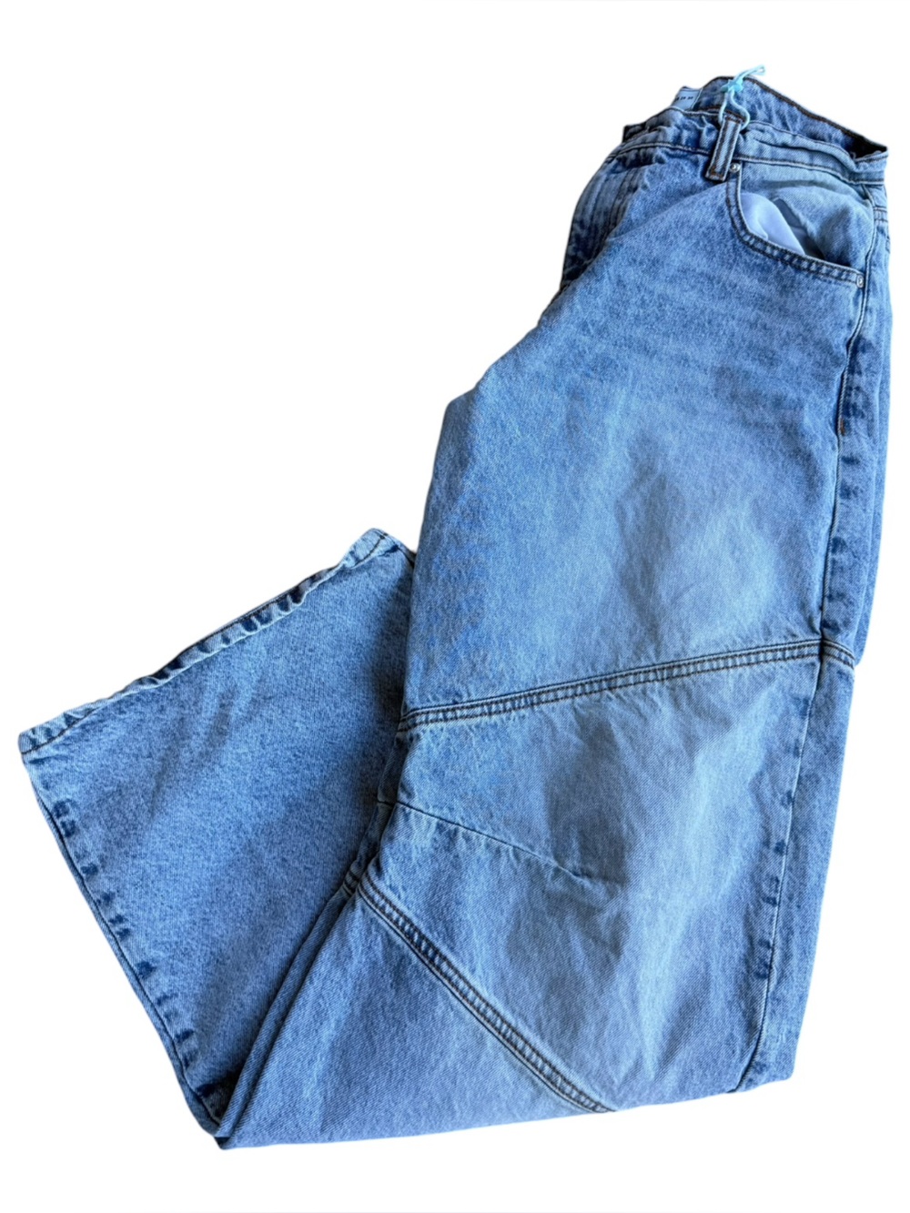 REVICE Denim Jeans Womens Sz 27 LightBlue Barrel Wide Leg Low Rise Baggy Pockets